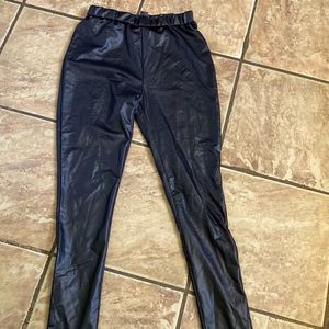 Shein black faux leather leggings. Snake print.